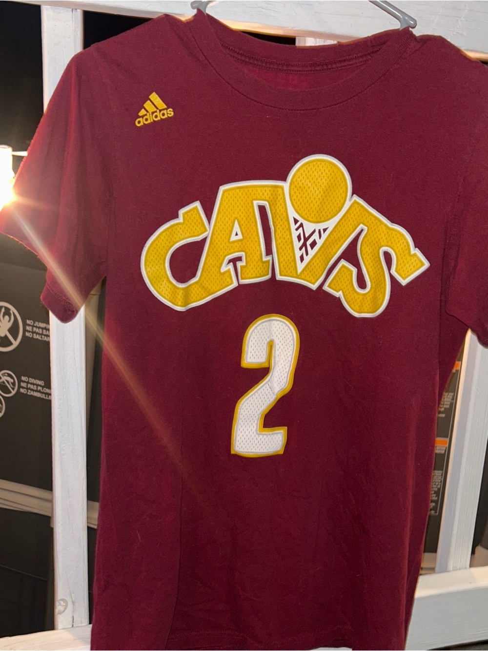 adidas Kyrie Irving Maroon and Gold Cavaliers Graphic Tee